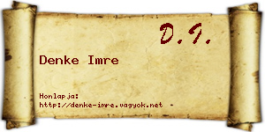 Denke Imre névjegykártya